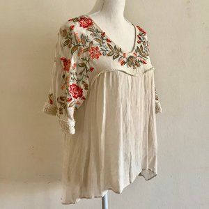 Anthropologie Embroidered Top